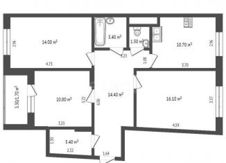 Продажа 3-ком. квартиры, 77 м2, посёлок Развилка, Римский проезд, 1, ЖК Римский