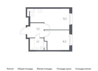 Однокомнатная квартира на продажу, 34.7 м2, Москва, жилой комплекс Эко Бунино, 15