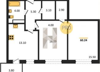 Продается 2-комнатная квартира, 60.2 м2, Новосибирск