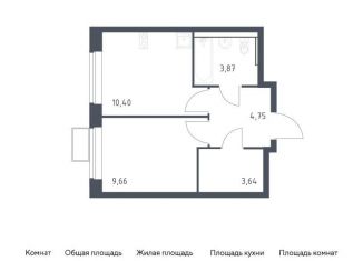 1-комнатная квартира на продажу, 32.3 м2, Московская область, жилой комплекс Егорово Парк, к3.2