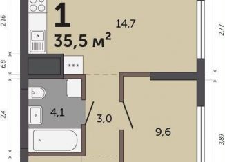 Продажа 1-ком. квартиры, 35.5 м2, Екатеринбург, Кировский район