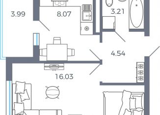 Продается однокомнатная квартира, 33.9 м2, Самарская область