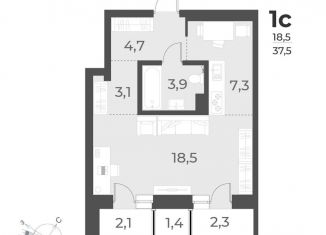 Продам 1-комнатную квартиру, 37.5 м2, Новосибирск, улица Аэропорт, 49/1