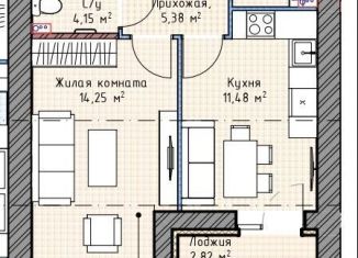 Продается 1-ком. квартира, 39.8 м2, Киров, Октябрьский район, Полевая улица, 6