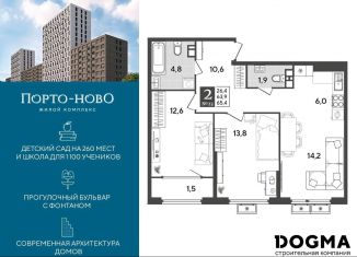 Продажа двухкомнатной квартиры, 65.4 м2, Новороссийск