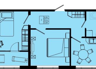2-комнатная квартира на продажу, 53.1 м2, Коммунар