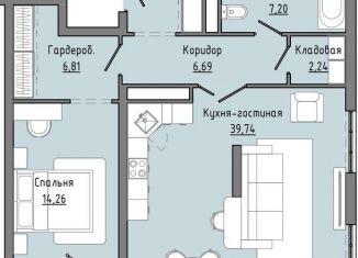 Продаю квартиру свободная планировка, 84.7 м2, Грозный, проспект В.В. Путина, 1/82