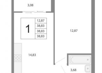 1-комнатная квартира на продажу, 38.8 м2, Екатеринбург