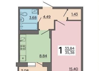 1-комнатная квартира на продажу, 35.4 м2, Воронеж, Острогожская улица, 164