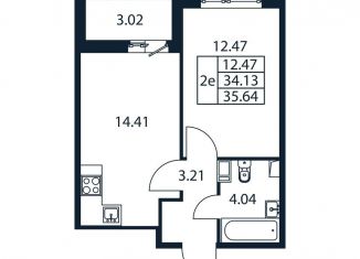 Продажа 1-ком. квартиры, 37.2 м2, Мурино