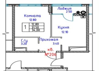 Продажа 1-ком. квартиры, 31.5 м2, Ставрополь, Гражданская улица, 1/4