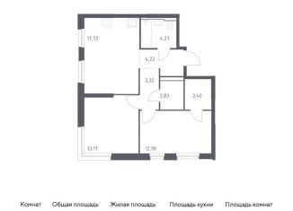 Продам 2-ком. квартиру, 61.8 м2, Москва, жилой комплекс Квартал Герцена, к2, район Бирюлёво Восточное