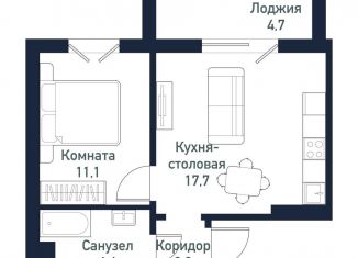 Продается однокомнатная квартира, 35.3 м2, Челябинская область