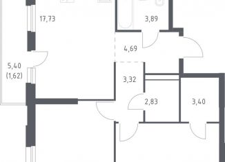 Двухкомнатная квартира на продажу, 63.6 м2, Москва, метро Орехово, жилой комплекс Квартал Герцена, к2