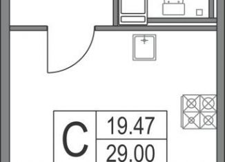 Продается квартира студия, 29 м2, Санкт-Петербург, Богатырский проспект, 2А, ЖК Приморский Квартал