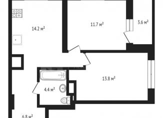 Продам двухкомнатную квартиру, 54.4 м2, Тюмень, Интернациональная улица, 197Б, Калининский округ