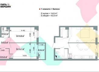 Продается 1-комнатная квартира, 43.3 м2, Волгоград, улица Пархоменко, 26, Центральный район