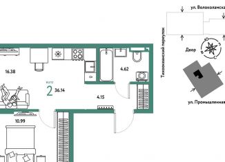 Продажа 2-ком. квартиры, 36.1 м2, Тюмень