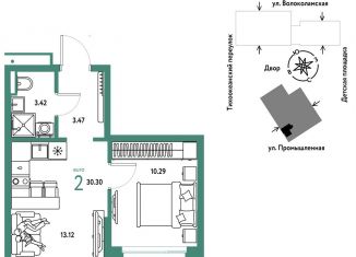 Продается двухкомнатная квартира, 30.3 м2, Тюмень