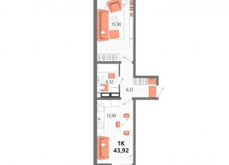 Продам 1-ком. квартиру, 43.9 м2, Евпатория