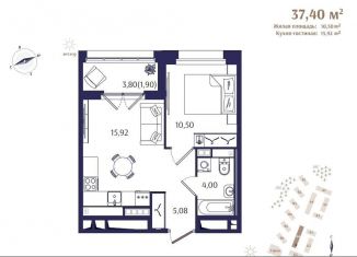 Продается однокомнатная квартира, 37.4 м2, Зеленогорск