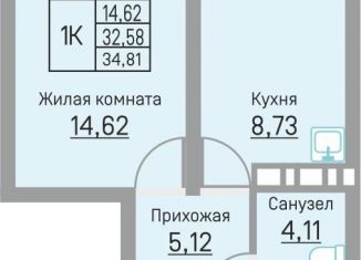 Продам однокомнатную квартиру, 34.8 м2, Пермский край, Водопроводная улица, 6/4