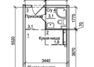 Продам квартиру студию, 22 м2, посёлок Садовый, микрорайон Околица, 3