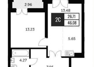 Продам 2-ком. квартиру, 46.1 м2, Новосибирск, метро Речной вокзал, улица Шевченко, 19/1к3