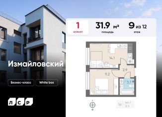 Продается 1-комнатная квартира, 31.9 м2, Санкт-Петербург, метро Фрунзенская