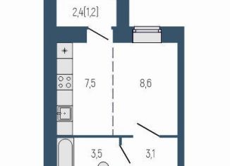 Продаю квартиру студию, 24.2 м2, Берёзовский