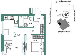 Продажа двухкомнатной квартиры, 39.5 м2, Тюмень