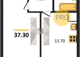 Продается однокомнатная квартира, 37.3 м2, Новосибирск, улица Бородина, 54