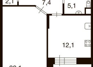 Продам 1-комнатную квартиру, 45.9 м2, Москва, улица Семёна Гордого, 3