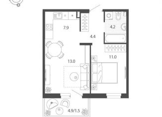 Продажа 2-ком. квартиры, 41.7 м2, Тюмень, улица Парада Победы, 11