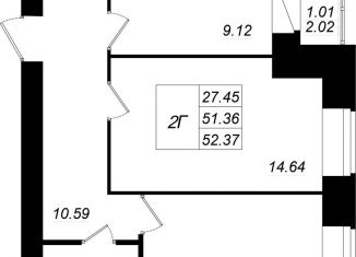 Продаю 2-комнатную квартиру, 52.4 м2, село Осиново, жилой комплекс Радужный-2, с8