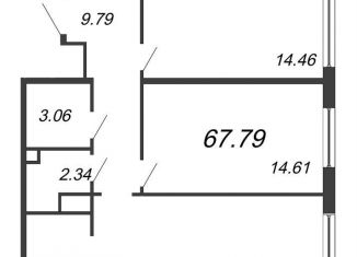 Продаю 2-ком. квартиру, 67.8 м2, Санкт-Петербург, проспект Большевиков, уч3, ЖК Про.Молодость