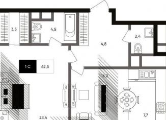 Продаю 1-комнатную квартиру, 62.4 м2, Москва, метро Китай-город, Серебрянический переулок, 8