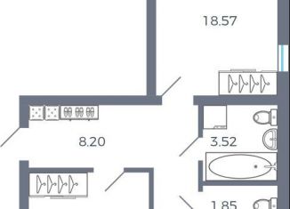 Продажа 2-комнатной квартиры, 59.6 м2, село Николаевка