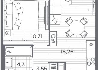 Продаю 1-комнатную квартиру, 34.8 м2, Санкт-Петербург, Московский район