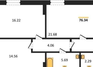 Продам 2-комнатную квартиру, 75.4 м2, Воронеж, Донбасская улица, 25к2