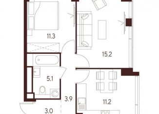 Продажа 2-комнатной квартиры, 49.7 м2, Москва, САО