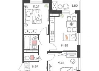 Продается 3-комнатная квартира, 50.8 м2, Ульяновск, улица Александра Невского, 4Ак1