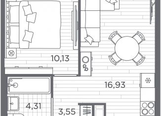 Продам 1-ком. квартиру, 34.9 м2, Санкт-Петербург, Московский район