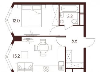 Однокомнатная квартира на продажу, 37 м2, Москва, Хорошевский район