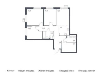 Продается 3-ком. квартира, 85.9 м2, Московская область, микрорайон Пригород Лесное, к10.1