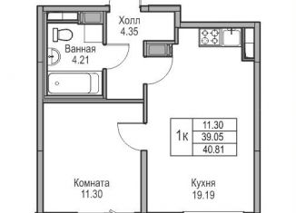 Продаю 1-ком. квартиру, 39.1 м2, Санкт-Петербург, Приморский район, Ивинская улица, 1к3