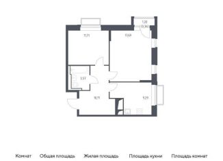 Продается 2-ком. квартира, 53.3 м2, Московская область, жилой комплекс Долина Яузы, 2