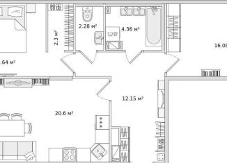 Продам 2-комнатную квартиру, 73.8 м2, Санкт-Петербург, Красногвардейский переулок, 23У, метро Выборгская