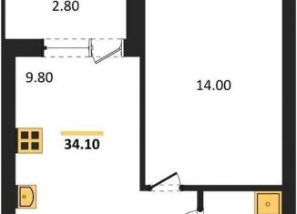 Продается однокомнатная квартира, 34.3 м2, Воронеж, Железнодорожный район