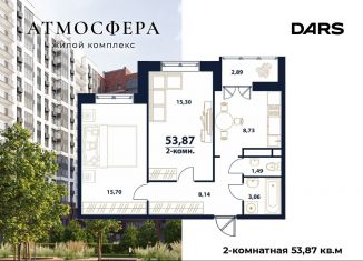 Продажа 2-комнатной квартиры, 53.9 м2, Ульяновск, жилой комплекс Атмосфера, 5
